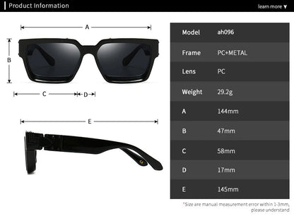 Cycling Brand Rectangle Sunglasses Men Women Luxury Shades Retro Square Sun Glasses Eyewear Trend Punk Eyeglasses For Male