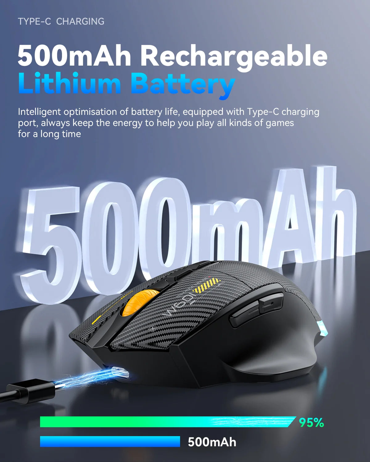 Mouse da gaming wireless Bluetooth, 12800 DPI, mouse RGB cablato/wireless con 7 pulsanti programmabili, per PC, laptop e gaming