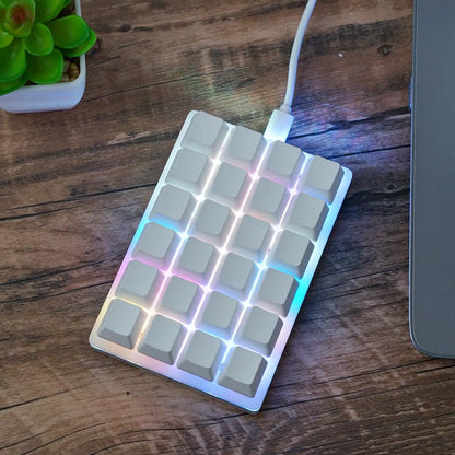 Mini-USB Custom Mechanische Tastatur mit 24 Tasten, Schwarz/Weiß, Gaming-Tastatur, Sayo-Gerät, programmierbares Shortcut-Keypad mit Makrotasten