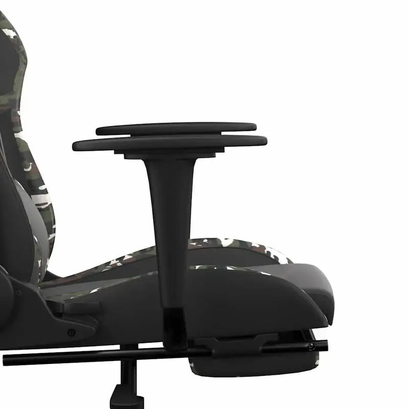 Gaming Chair Massage Footrest Black & Camouflage 67X64X116-127 cm in Imitation Leather, 360 Adjustable Reclining Seat ° Load Capacity 110 kg