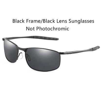 Photochromic Men Polarized Sunglasses Male Metal Square Glasses Driving Sun Glasses UV400 Outdoor Sports Cycling Goggles