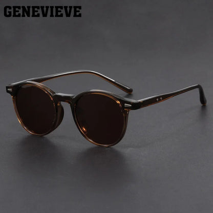 GENEVIEVE Simple Geometric Round Frame Design Women Men Polarized Sunglasses UV Protection Customizable Prescription 1080
