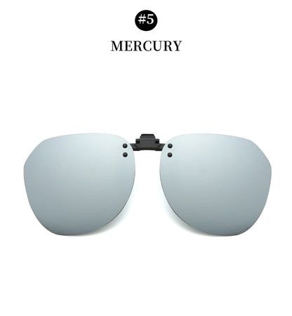 Men Fashion Clip On Polarized Sunglasses Lens Women Driver Flash Mirror Lens Sun Clips Glasses Cover Night Vision Eyewear UV400