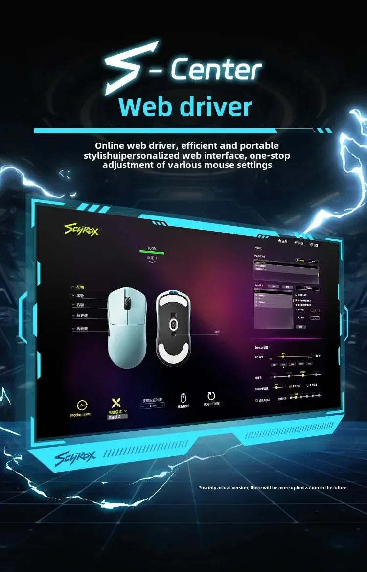 SCYROX V6 nem porózus vezeték nélküli esport egér, 40g, 750IPS, 8k vevőegységgel, gyors válaszidővel, 3950, prémium minőségű 8KHz gaming egér
