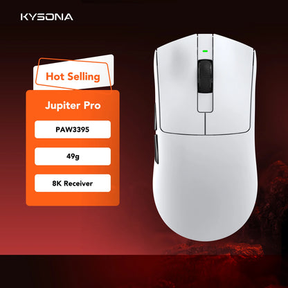 KYSONA Jupiter Series Gaming Mouse  Wired Wireless Mice 8Khz PAW3950 Sensor  Bluetooth 46g Rechargeable Web Driver For PC laptop