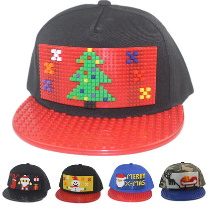 Karikatūrinės „Patchwork“ beisbolo kepurės, „DIY“ blokai, „Snapback“ kepurės, hiphopo kepurės vyrams ir moterims, nuimami „Pixels“ elementai, „Dad Hats“ kepurės, kepurės vaikams ir suaugusiems