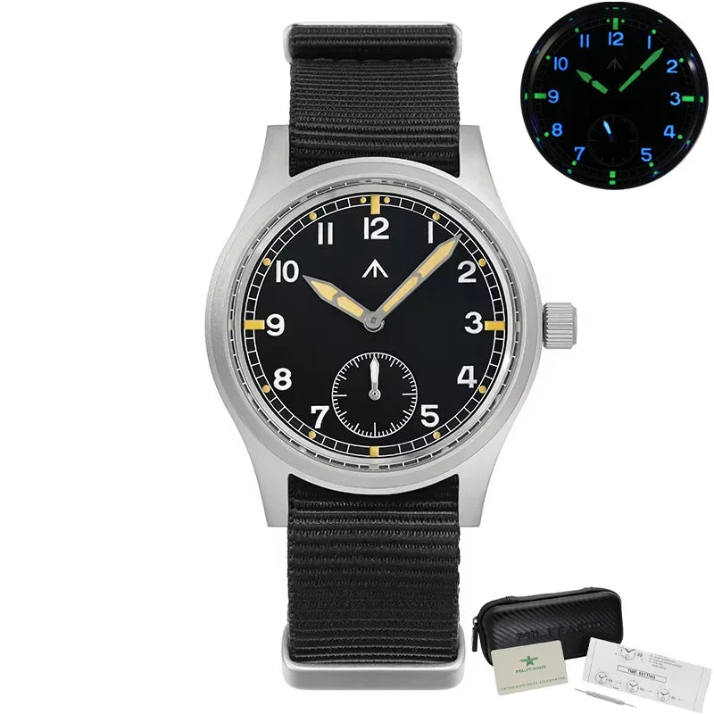 Militado D12 Quartz Watch Men VD78 Movement Domed Sapphire Crystal V2 Clear AR Coating Wristwatch 10Bar Water Resistance Watch