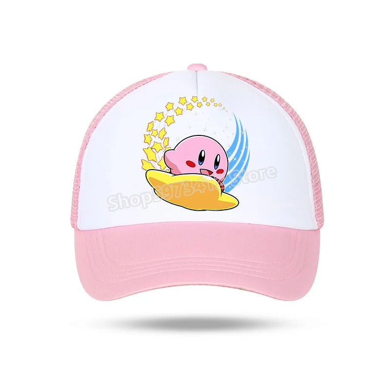 Kirby Summer Baseball Polyester Hats Universal Casual Cap Truck Driver Cartoon Peripheral Items Adult Adjustable Children Action