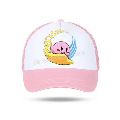 Kirby Summer Baseball Polyester Hats Universal Casual Cap Truck Driver Cartoon Peripheral Items Adult Adjustable Children Action