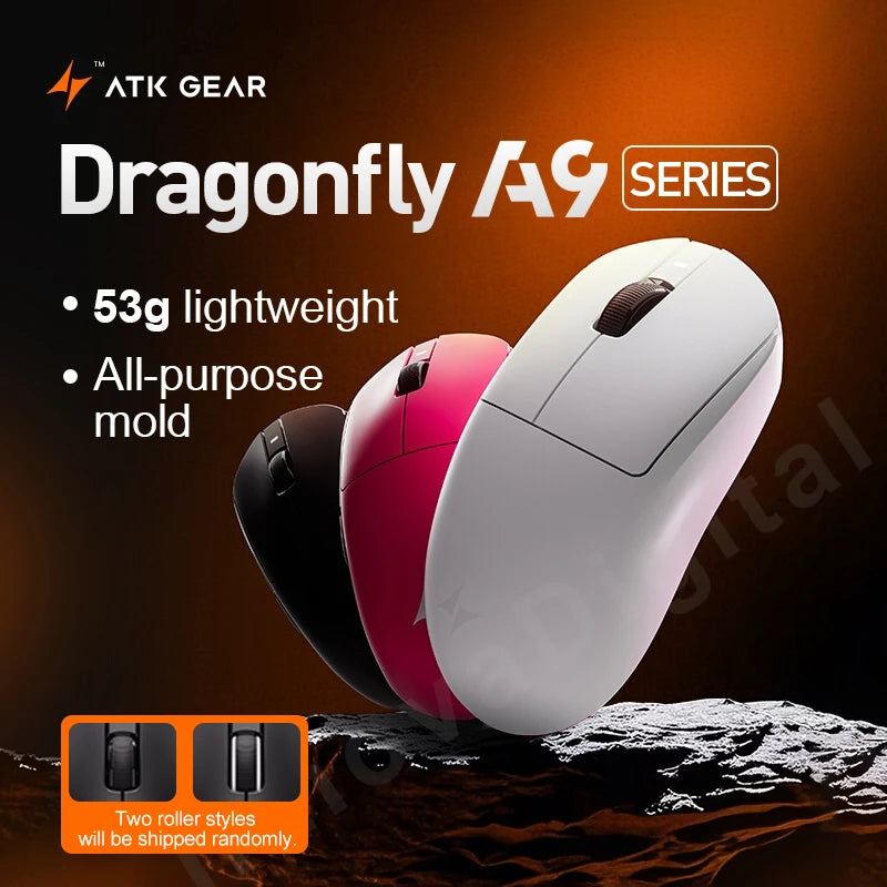 ATK Dragonfly A9 Ultra trådløs gamingmus PAW3950 ultralet tri-mode ergonomisk e-sports FPS-mus til gamere A9 SE Plus