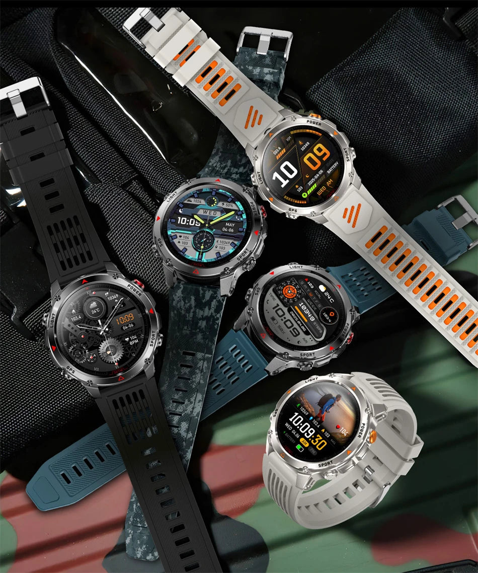 New Original 1100mAh Battery Men Smart Watch Outdoor GPS 10ATM Waterproof Bluetooth Call Sport Smartwatch For Android IOS Phones