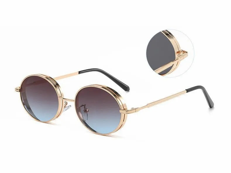 Oval Steampunk Sunglasses For Women Retro Sun Glasses Male Female Brand Designer Metal Frame Eyewear Lentes De Sol Mujer