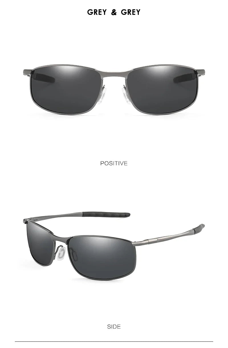 Photochromic Men Polarized Sunglasses Male Metal Square Glasses Driving Sun Glasses UV400 Outdoor Sports Cycling Goggles