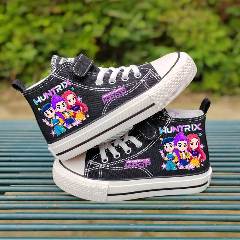 Chaussures en toile pour enfants Rumi Mira Zoey, chaussures pour filles, chaussures de sport, baskets à motifs, chaussures pour enfants, chaussures de tennis à tige haute, chaussures de ville.