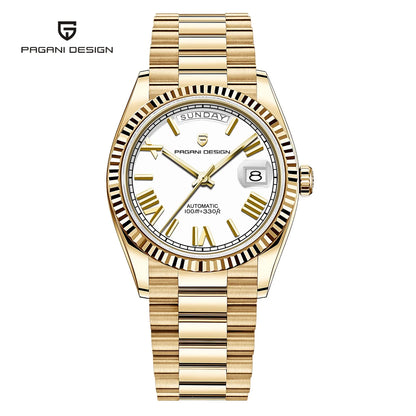 PAGANI DESIGN DD40 men’s watch – Rose gold model, luxury mechanical wristwatch, automatic movement, sapphire crystal with anti-reflective coating, water-resistant