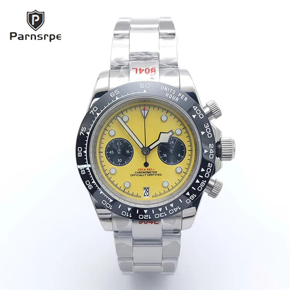 2025 New Design Vintage Men's Watch Moon Quartz Watch Men's Speed Sport Chronograph AR Sapphire VK64 Clock Men watch