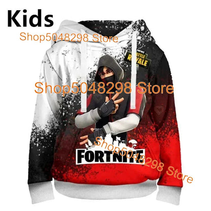 Men Women Hoodie 3D Battle Royale Print Fortnite Victory Printed Hoodies Boys Girls Hooded Streetwear Sweatshirts
