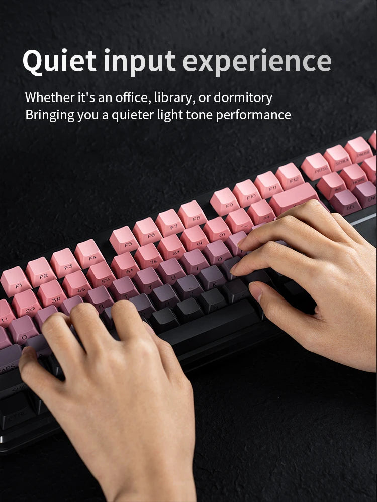 V108 Pro Bluetooth-Tastatur Büro, geräuscharm, 2.4G kabelgebunden & kabellos, vollständiges Layout mit RGB-beleuchteter Membran