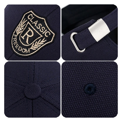 Modna czapka z daszkiem unisex w stylu baseballowym dla mężczyzn i kobiet, wykonana z tkaniny z motywem ananasa, z napisem „CLASSIC” i haftem złotą nicią, w stylu casualowo-sportowym