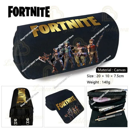 Anime Pencil Bag Kawaii Fortnite Pencil Case Large Capacity Waterproof Handheld Cosplay Pencil Pouch Office Stationary Gift Toy