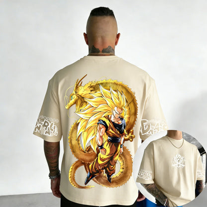 Koszulka bawełniana z motywem anime Dragon Ball – Super Saiyan 3, model wspólnej marki, damska i męska, nowa letnia, luźna, codzienna, w dużym rozmiarze, z krótkim rękawem