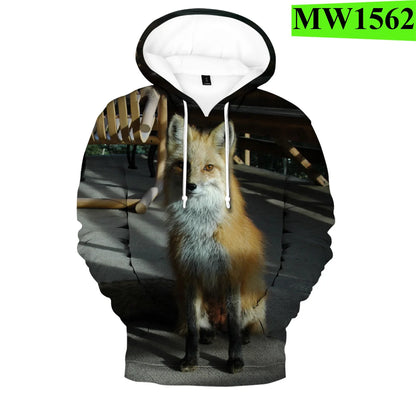 Suositut hip hop -tyyliset uutuushupparit ja collegepaidat, mukava uusi Fox 3D -printti, miehille/naisille, aikuisille/lapsille, rennot puserot
