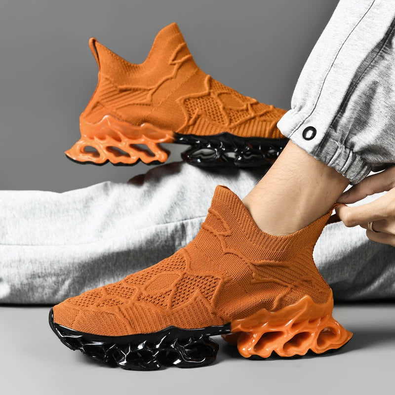 chaussure homme Baskets blanches de luxe pour hommes, chaussures de course décontractées, mocassins à la mode