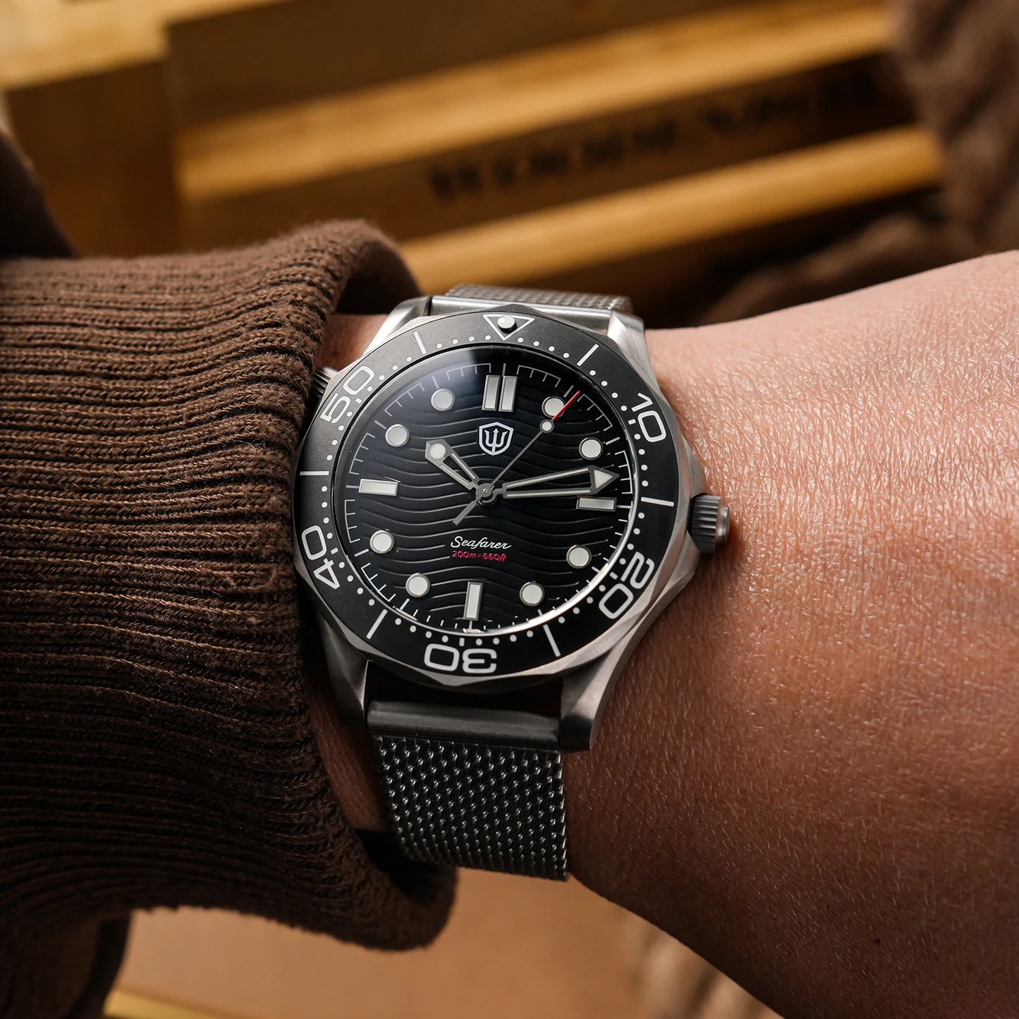 Watchdives WD007Q Diver Watch VH31 Sweep Second Quartz Movement Luminous Domed Sapphire Crystal Watches 42mm Titanium Watches