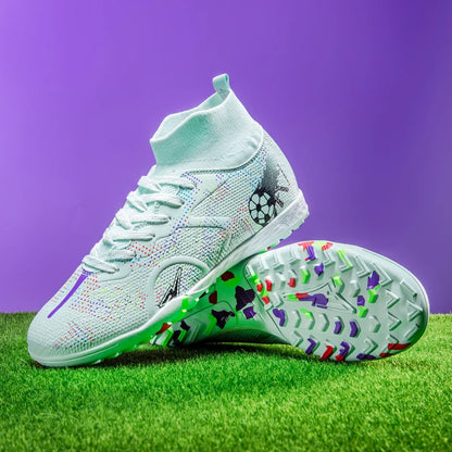 New Men Football Boots Training Soccer Shoes Breathable Grass Cleats Match Long Spikes Indoor Sneakers Ultralight Drop Shipping