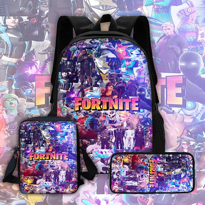 Child School Backpack with Shoulder Bag and Pencil Case School Bags for Hot Game Design Fortnite Boys and Girls Best Gift