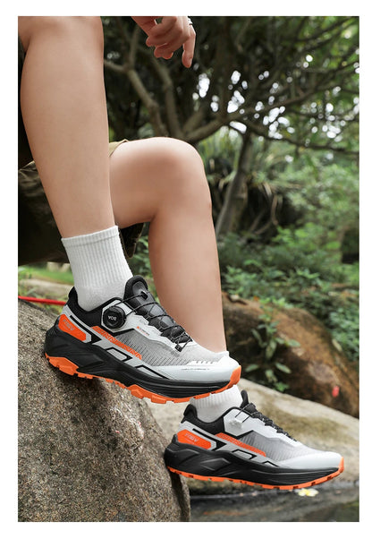 Spring & Summer Men's Running Shoes Outdoor Hiking, Wear-Resistant Trail Shoes with BOA Closure, Breathable Sports & Casual Style