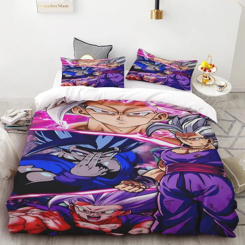 Комплект плик за завивка Goku Dragon Ball за тийнейджъри, спален комплект с калъф за юрган за деца и момчета, най-добри подаръци, декор за спалня Queen King