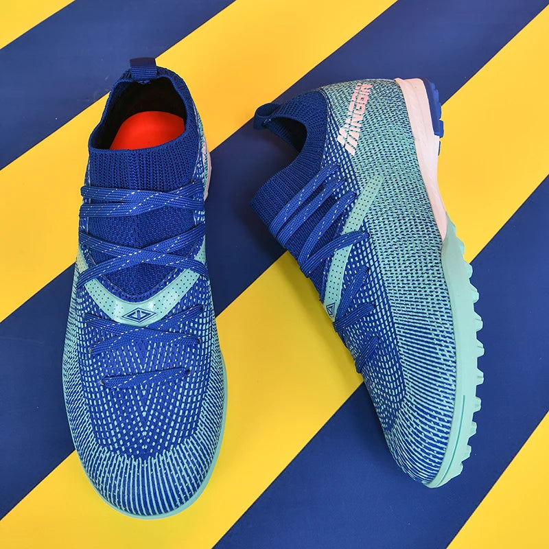 Men Turf Soccer Shoes Cleats Professional Football Boots Breathable Mesh Youth Soccer Anti Skid Male Sneakers Society Chuteira