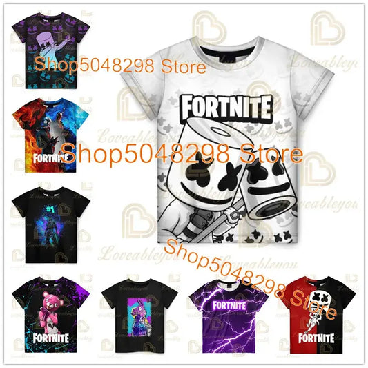Cartoon Fortnite New Summer Children T-Shirt 3D Printed Boys Girls Streetwear Adults Kids Clothes Funny Tee O-Neck Tops