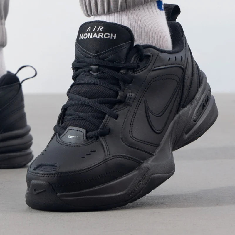 Nike Men's Air Monarch IV Black Triple Black Dad Shoes Running Sneakers 415445-001