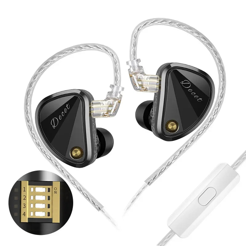 KZ Decet 5DD HiFi Wired In-Ear Earphones – Premium Dynamic Driver Earbuds with Detachable 2PIN Cable & Microphone
