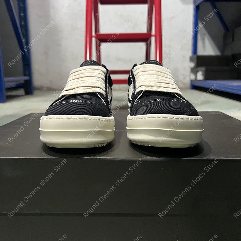 Casual Shoes Men Low Top Quality Denim Lace Up Thick Sole Luxury Designer Hip-hop Dunk Sport Trainers Women Summer Flat Sneakers