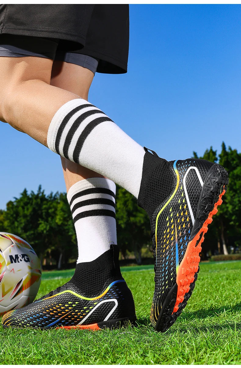 Men Outdoor Football Boots FG/TF Professional Training Soccer Shoes Cleats Turf Futsal Match Grass Unisex Non-slip Breathable