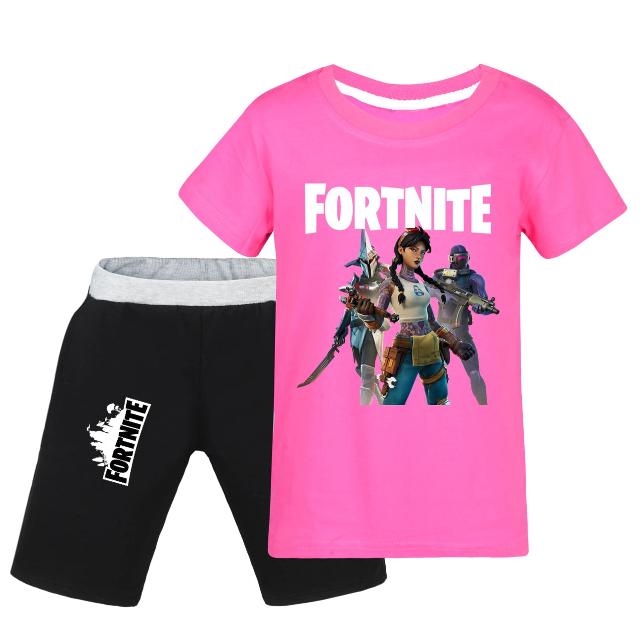 Fortnite Summer Kids Cartoon T-shirts Shorts Two-piece Set Baby Boys Tracksuit Girls Outfits505