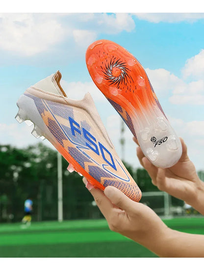 Nouvelles chaussures de football pour hommes, idéales pour les matchs en salle, chaussures de football légères et très vendues, crampons de haute qualité pour terrain en herbe, baskets mi-hautes antidérapantes pour l'ex