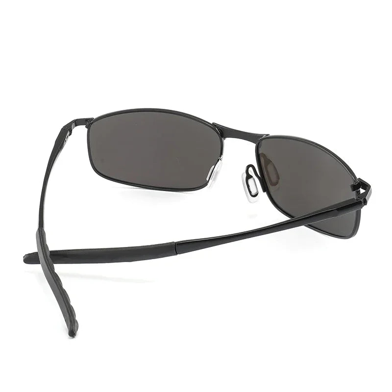 Photochromic Men Polarized Sunglasses Male Metal Square Glasses Driving Sun Glasses UV400 Outdoor Sports Cycling Goggles