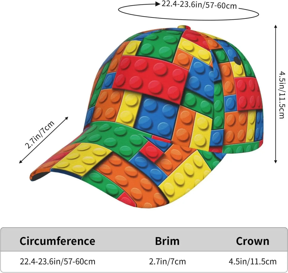 Žaisminga „Building Block Print“ beisbolo kepurė moterims ir vyrams, reguliuojama „Snapback“ kepurė su blizgučiais, madinga beisbolo kepurė