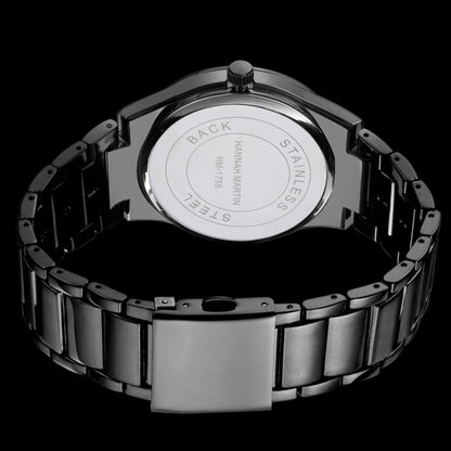 Hannah Martin férfi karóra, rozsdamentes acél tok, kvarc szerkezet, 41 mm-es számlap, üzleti stílus, naptárkijelzéssel (utánzat)