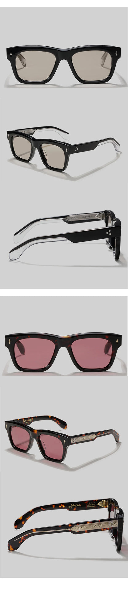 Fashion Design Handmade Square Acetate Sunglasses For Men Women Classic Sunglasses outdoor UV400 Protection Logo Customization