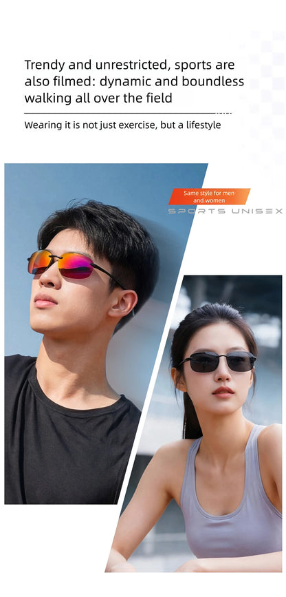 CAPONI Polarized Sunglasses For Men Original Design Outdoor Sport Running Driving Sun Glasses Photochromic Black Shades BS36502