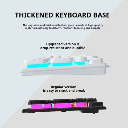 EWEADN GX330 Typewriter Gaming Keyboard,104Keys Wired Round Keycaps with Blue Backlit USB Wired Computer External Keyboards