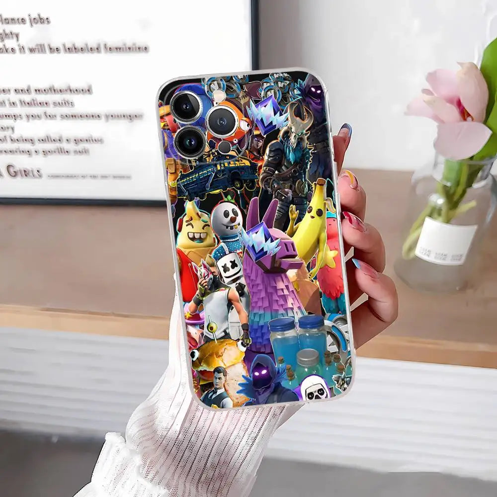 F-Fortnites-Cools Phone Case For IPhone 17 16 15 14 13 12 11 Pro Max Plus Soft Cover Personalized DIY