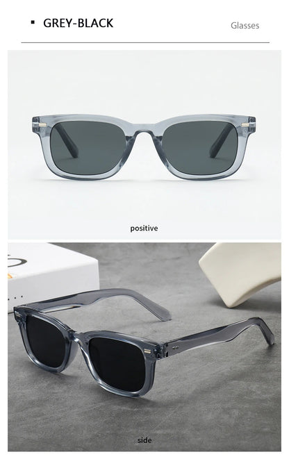 Men's Thick Framed Retro Brown Sunglasses Narrow Framed Hip-hop Style Rapper Eyewear Vacation Sunglasses UV400