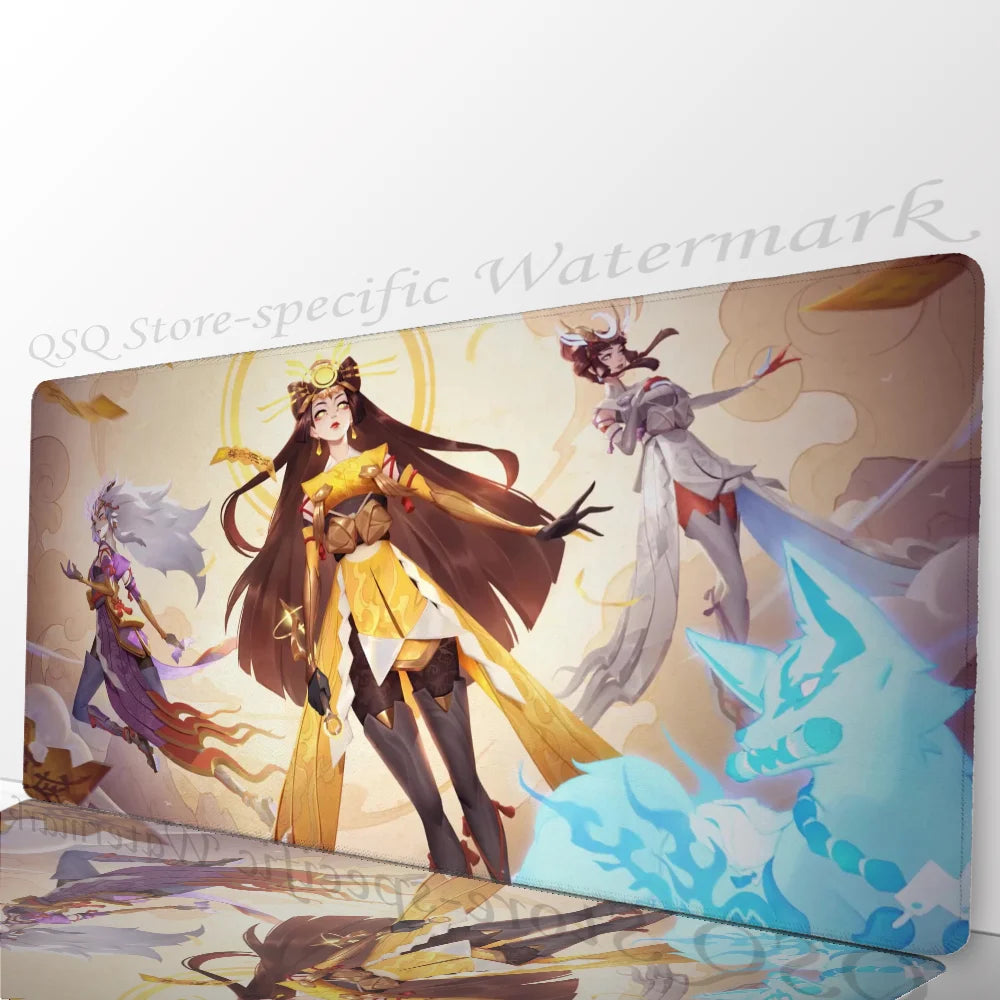 Podkładka pod mysz Amaterasu Kiriko Overwatch, mata na biurko z podkładką, akcesoria gamingowe Prime Gaming, XXL mata pod klawiaturę i podkładka ochronna
