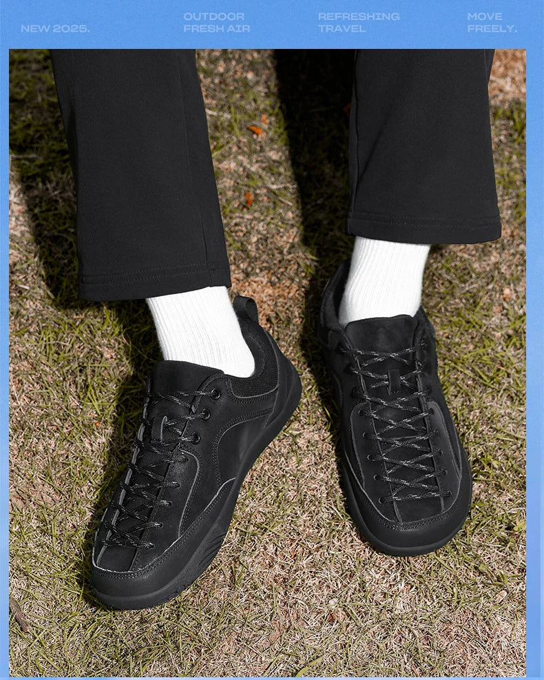 2026 nye brede herresko – minimalistiske barfodssneakers til vandring, zero drop-løbesko, udendørs sneakers med bred tåboks og skridsikker sål